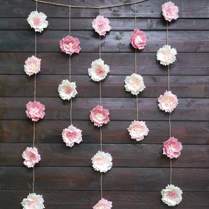 Ghirlanda di fiori di carta, decorazione da parete per la cameretta dei bambini, ghirlanda per feste di compleanno, ghirlanda per matrimoni, decorazione per vetrine, decorazione per baby shower