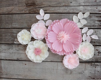 Paper Flowers for Nursery Wall, Baby Shower Backdrop, Wall Flowers, Nursery Decor, Flower Backdrop, Paper Flower Wall Decor