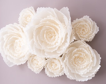 Fondo de peonías gigantes, decoración de bodas, flores de papel para la pared de la habitación de los niños, decoración para baby shower