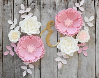Paper Flowers for Nursery Wall Decor, Wedding Backdrop, Nursery Flowers, Birthday Party Decor