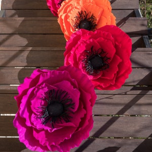 Grand coquelicot en papier pour décoration d'arche de mariage, toile de fond florale, centre de table, suspension murale pour chambre d'enfant