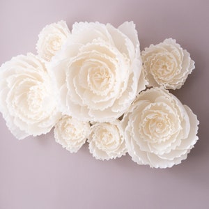 Sfondo di peonia gigante, decorazioni per matrimoni, fiori di carta per pareti della cameretta dei bambini, decorazioni per baby shower