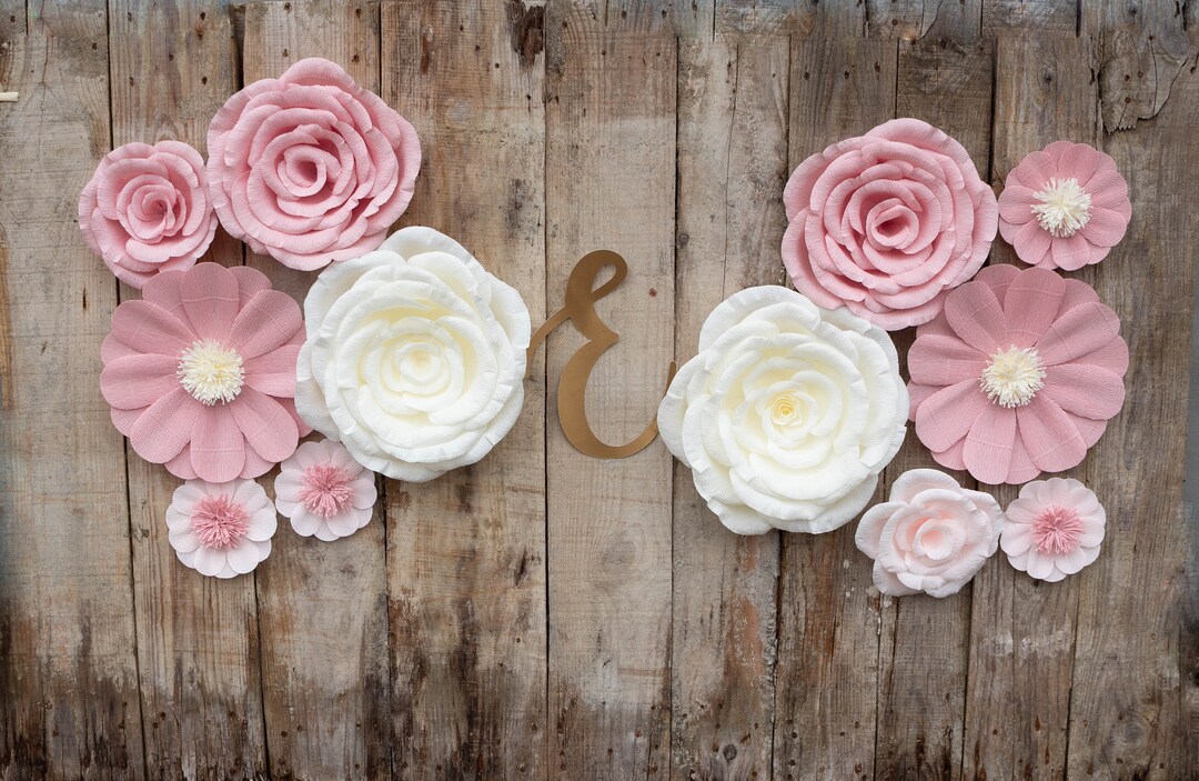 Nursery Paper Flowers, Flower Backdrop, Nursery Wall Flowers, Paper
