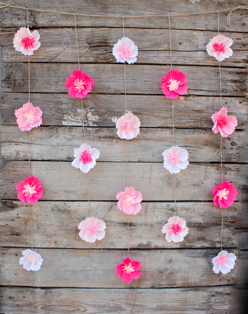 Paper Flower Garland for Nursery Wall Hanging Photo Booth Etsy UK