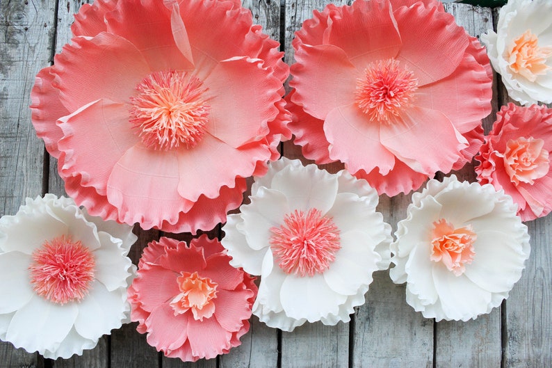 Baby Shower Decor Flower Backdrop Paper Flower Wall Decor Nursery Backdrop Nursery Wall Art Giant Paper Flowers for Nursery Wall Decor