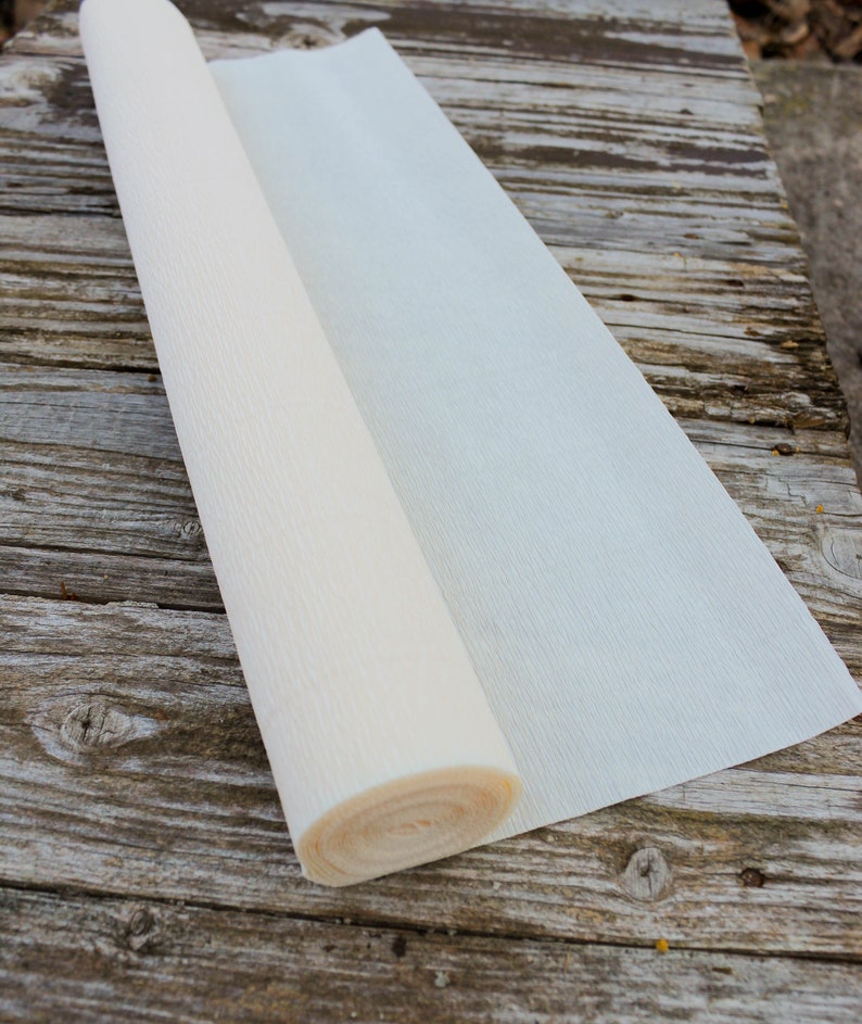 Birthday Decor Italian Ivory Crepe Paper Roll Florist Gift Wrapping Paper Ivory Paper Roll for DIY Projects Paper flower DIY
