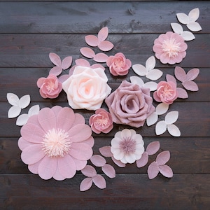 Wall Paper Flowers, Girl Nursery Decor, Paper Floral Wall Decor, Over Crib Flowers, Baby Shower Backdrop