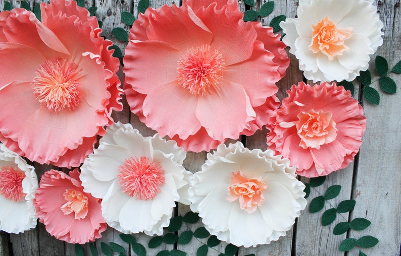 Baby Shower Decor Flower Backdrop Paper Flower Wall Decor Nursery Backdrop Nursery Wall Art Giant Paper Flowers for Nursery Wall Decor