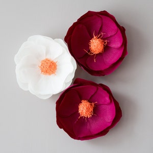Set di fiori da parete per asilo nido / Fiori di campo Boho / Papaveri di carta giganti / Decorazioni per baby shower / Decorazioni per arco di nozze