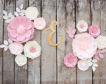 Crepe Paper Flower Set: Pink Nursery Wall Decor