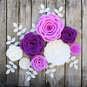 8 Paper Flowers for Girl Nursery Decor, Nursery Wall Flowers, Baby Shower Backdrop image 8