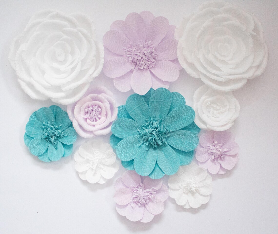 Crepe Paper Flowers ASSEMBLED Nursery Wall Flowers Wedding Etsy