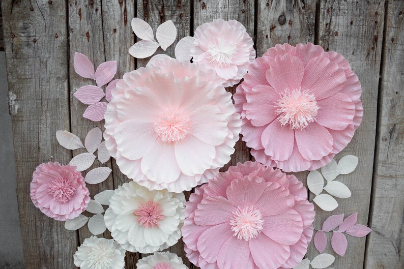 Nursery Flowers Paper Flowers for Nursery Wall Baby Shower Etsy