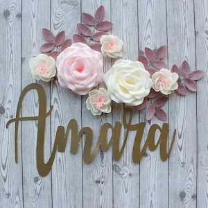 Set di fiori di carta color malva, fiori da parete per la scuola materna, decorazioni da parete con fiori di carta, decorazioni per la camera delle ragazze, decorazioni per la doccia per bambini, fiori sopra la culla
