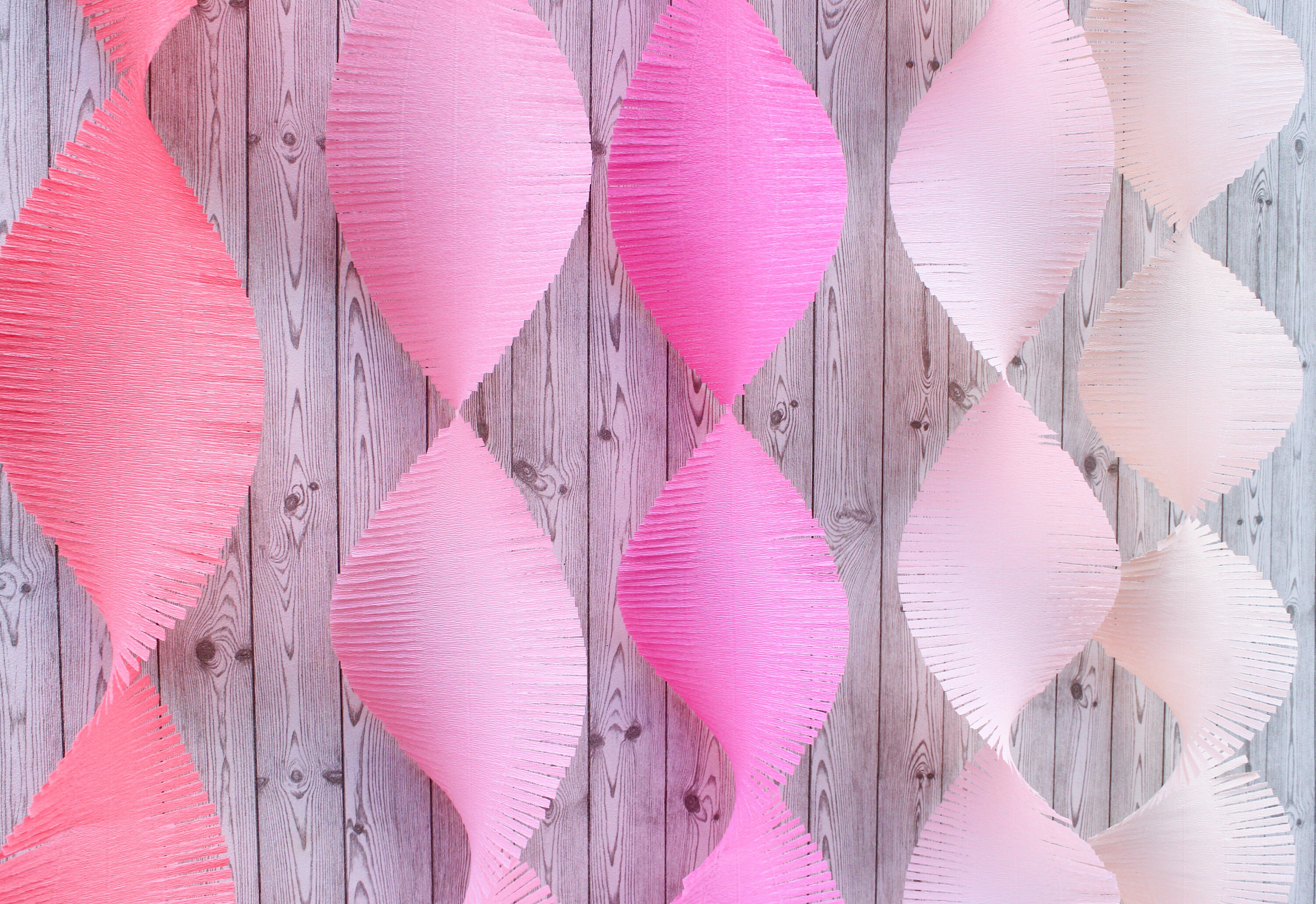 GAKA Pink Crepe Paper Streamers Tassels Streamers 6 Rolls 3 Color for  Various Birthday Party/Wedding Festival Party/Gender Reveal Party/Baby