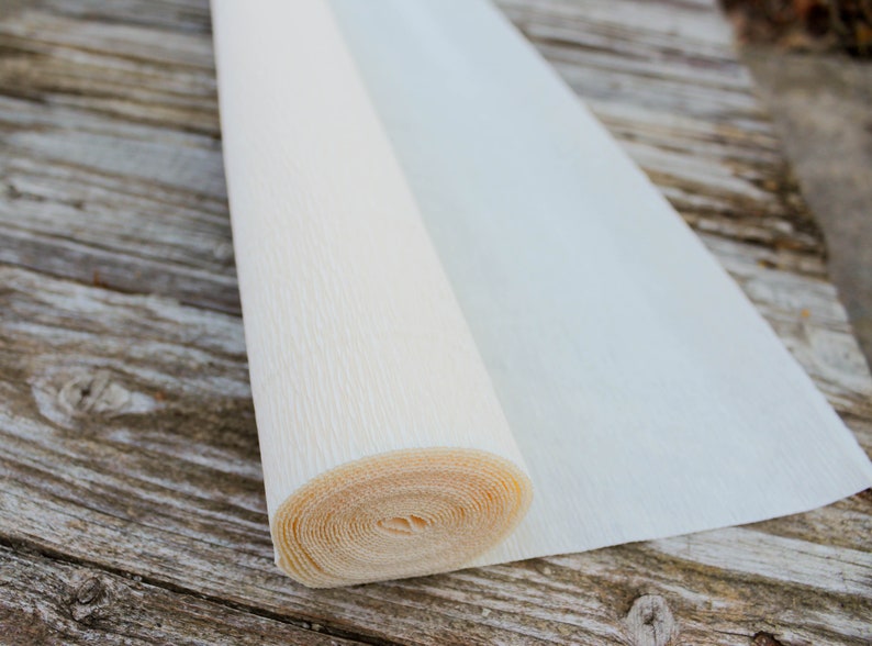 Birthday Decor Italian Ivory Crepe Paper Roll Florist Gift Wrapping Paper Ivory Paper Roll for DIY Projects Paper flower DIY