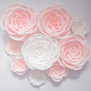 Large Paper Flower Wall Decor for Nursery, Baby Shower Decor, Wall Flowers, Nursery Decor, Flower Backdrop, Wedding Floral Photo Prop