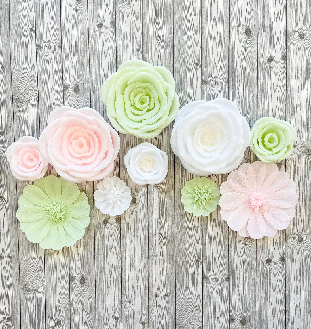 Nursery Wall Paper Flowers, Nursery Wall Decor, Paper Flower Backdrop, Baby Shower Decor, Paper