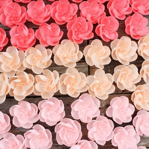 Peach Ombre Paper Flowers, Girl Bedroom Decor, Baby Shower Small Flowers, Wedding Backdrop