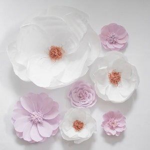 Paper Flower Backdrop, Baby Shower Decor, Giant Flowers, Wedding Backdrop, Nursery Decor, Flower Photo Prop, Nursery Wall Flowers