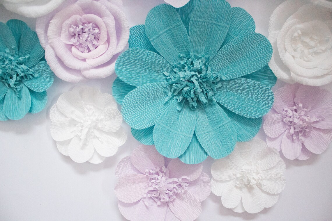 Crepe Paper Flowers ASSEMBLED Nursery Wall Flowers Wedding Etsy