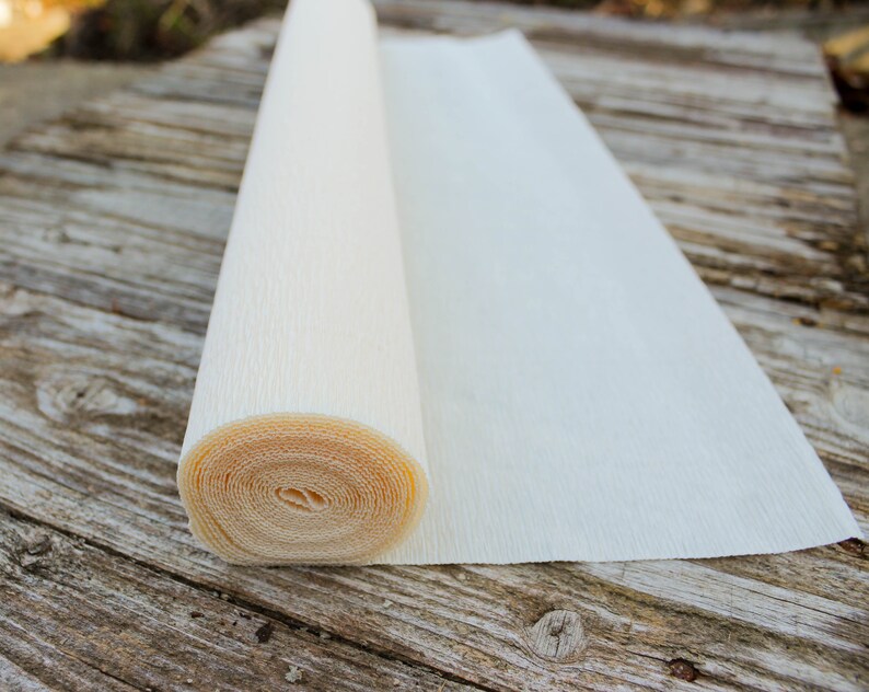 Birthday Decor Italian Ivory Crepe Paper Roll Florist Gift Wrapping Paper Ivory Paper Roll for DIY Projects Paper flower DIY