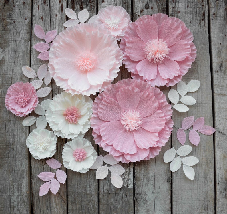 Nursery Flowers Paper Flowers for Nursery Wall Baby Shower Etsy