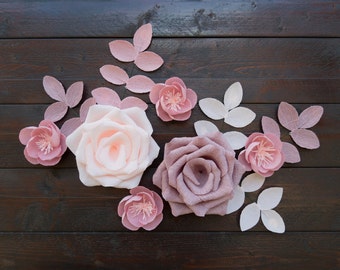 Crepe Paper Flower Set: Mauve & Pink Nursery Decor