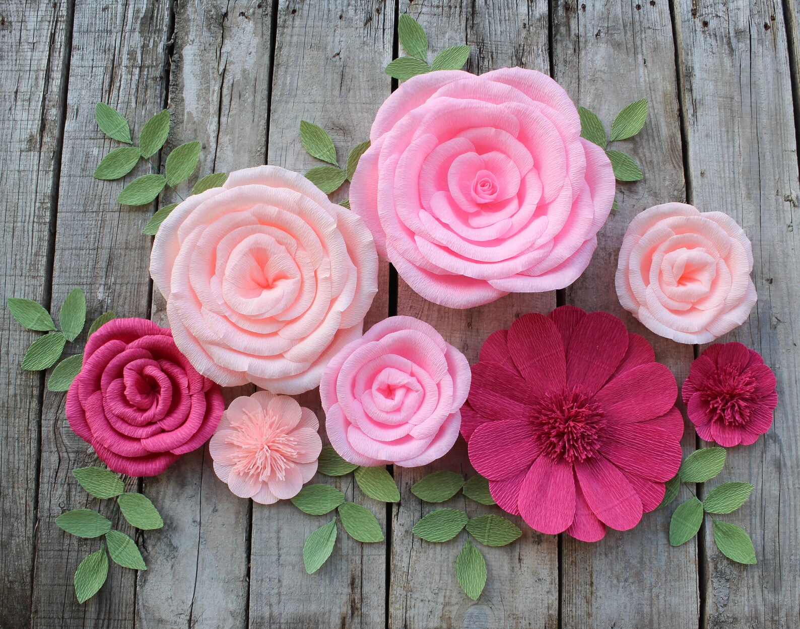 8 Paper Flowers for Nursery Wall Decoration Etsy