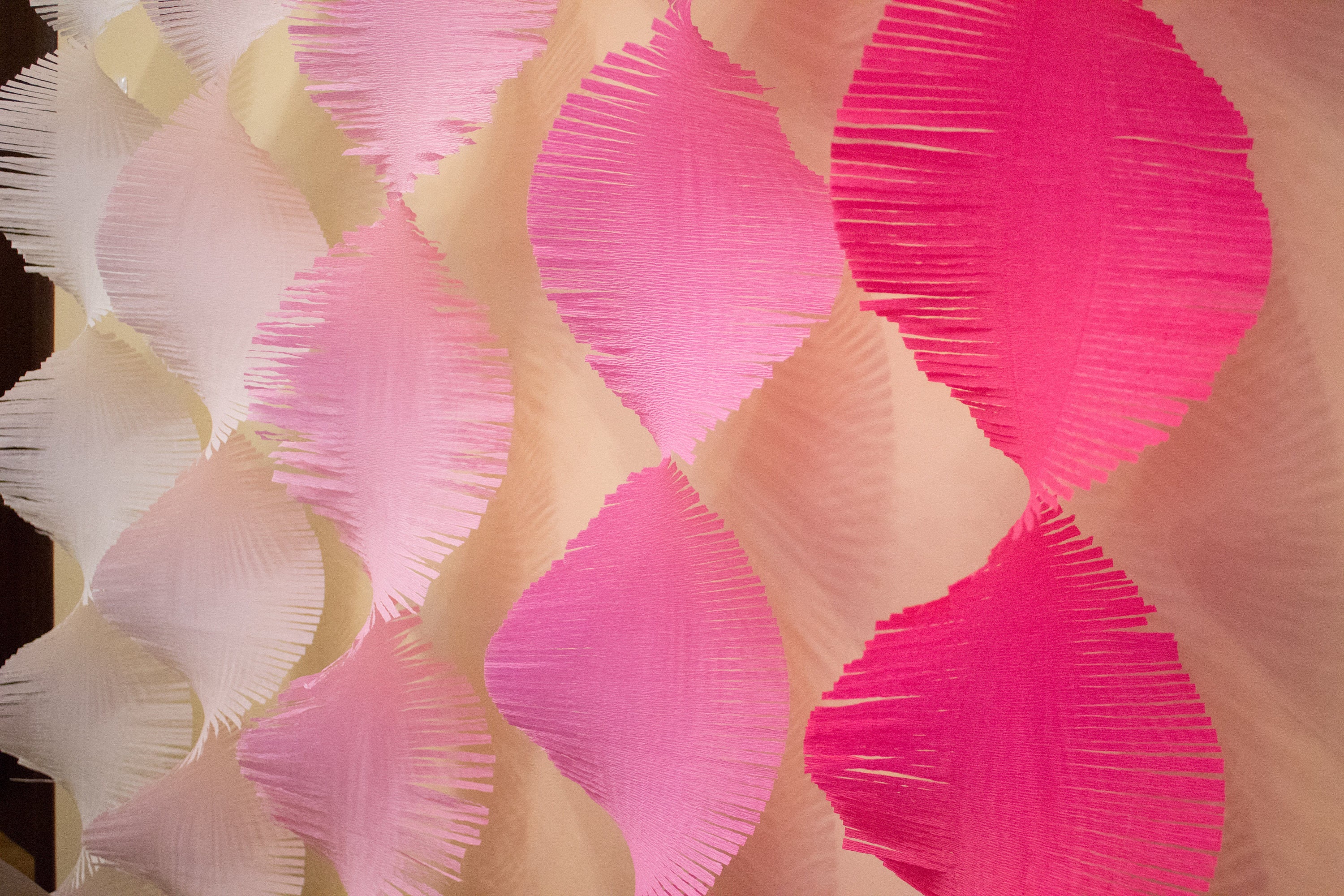 Pink Ombre Crepe Paper Twirl Frilled Streamers Wedding Etsy