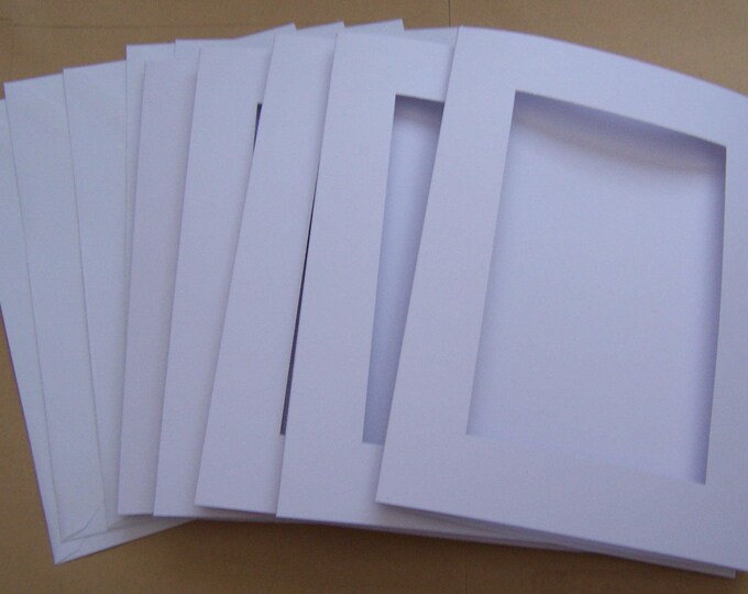 White Rectangle Aperture Cards 8 X 6 Inches, Greeting Cards Blanks With