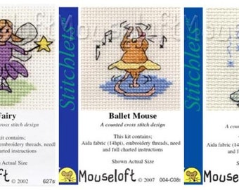 MOUSELOFT STITCHLETS Cross Stitch Kit ~ GEORGE'S Pull ~ NOËL ~ NOUVEAU MOUSELOFT STITCHLETS Cross Stitch Kit ~ GEORGE'S Pull ~ NOËL ~ NOUVEAU