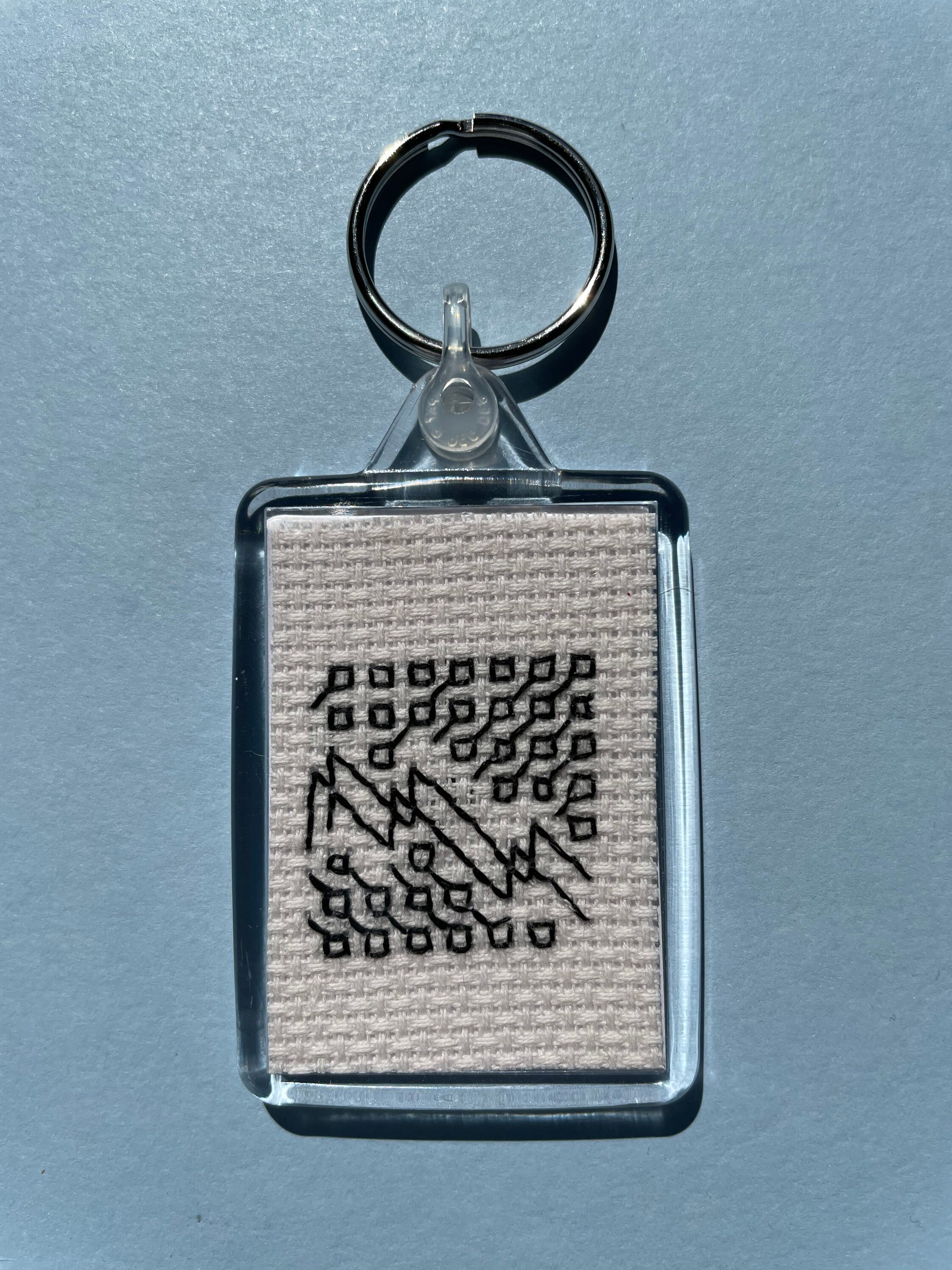 Blackwork Pattern Cross Stitch Keyring. Cross Stitch Keyring. Etsy UK