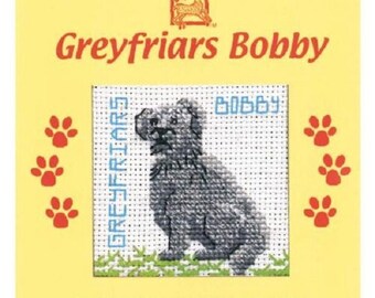 Greyfriars Bobby Counted Cross Stitch Card Kit from Textile Heritage, Cross Stitch Needlework Kit , cross stitch, card kit, scottish dog