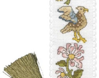 Bothy Threads Bookmark Counted Cross Stitch Kit, Daffodil & Honeysuckle, Flower floral Needlework Kit, cross stitch gift,