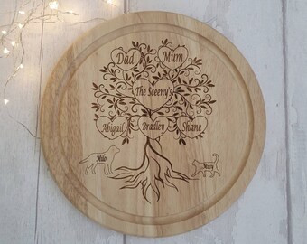Laser engraved Personalised chopping board.