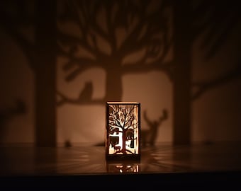 Beautiful Laser cut tea light holder Forest.