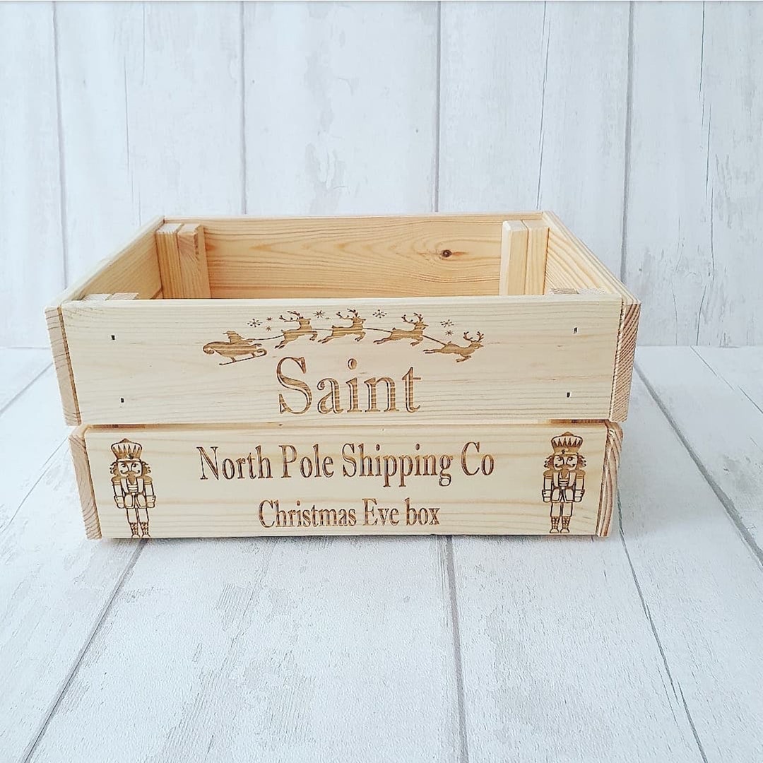 Personalised Wooden Christmas Eve Crate With Nutcracker. Etsy