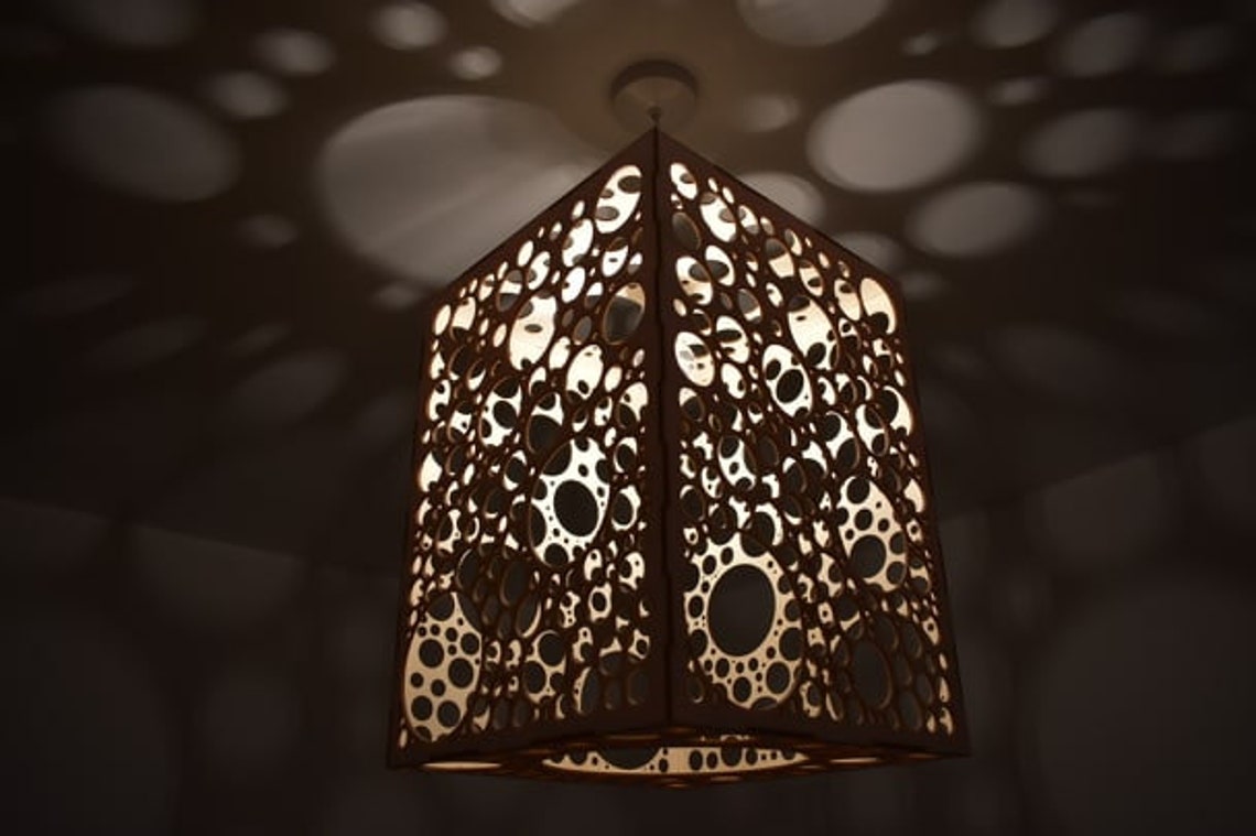 Wooden Laser Cut Light Shade Bespoke Design Home Decor. Etsy UK