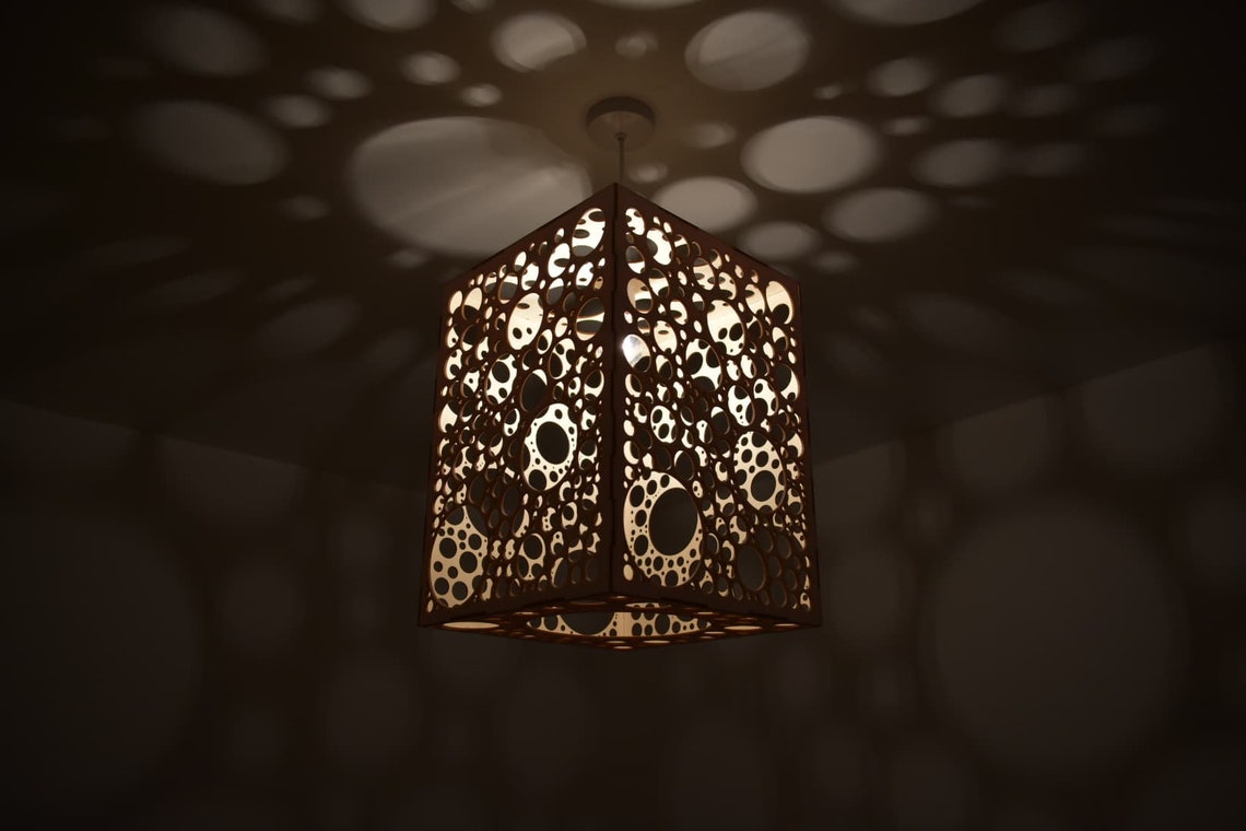 Wooden Laser Cut Light Shade Bespoke Design Home Decor. - Etsy UK
