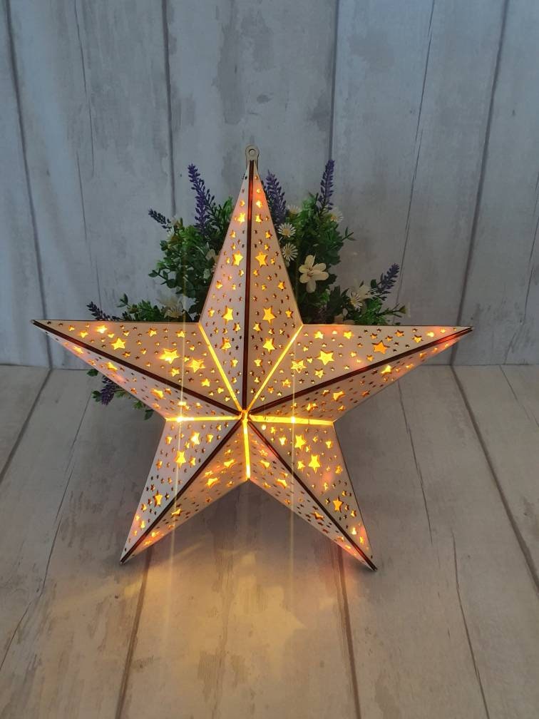 Wooden Star Light Etsy UK