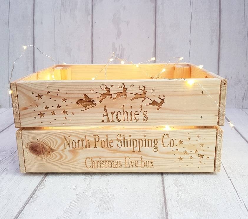Personalised Wooden Christmas Eve Crate. Etsy UK