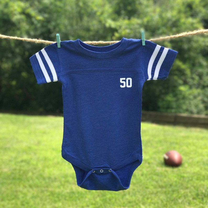 Onesie Baby Jersey Bodysuit Personalized Onesie Football Etsy