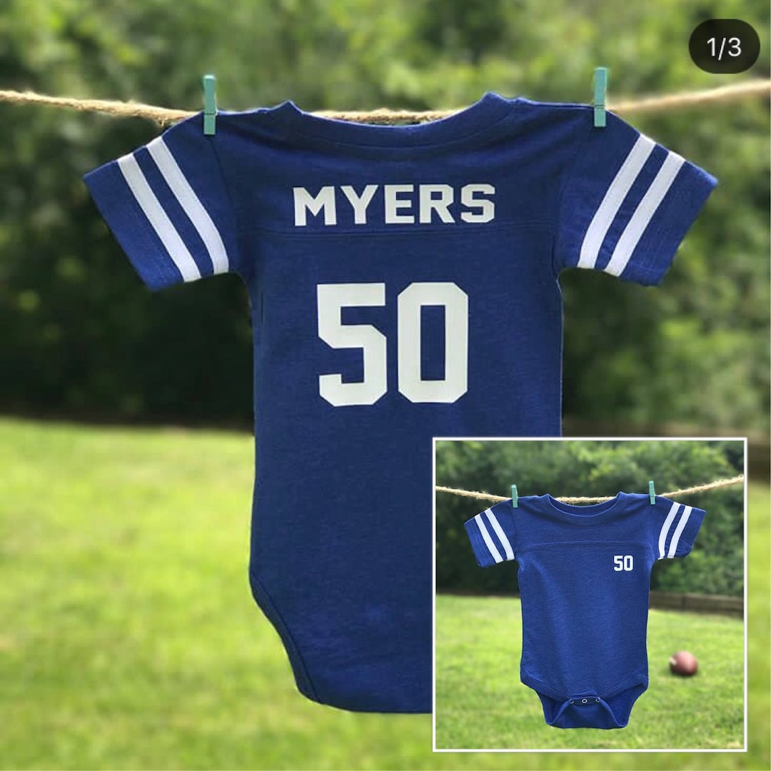 Onesie Baby Jersey Bodysuit Personalized Onesie Football Etsy
