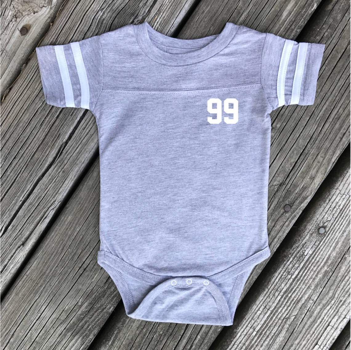 Onesie Baby Jersey Bodysuit Personalized Onesie Football Etsy