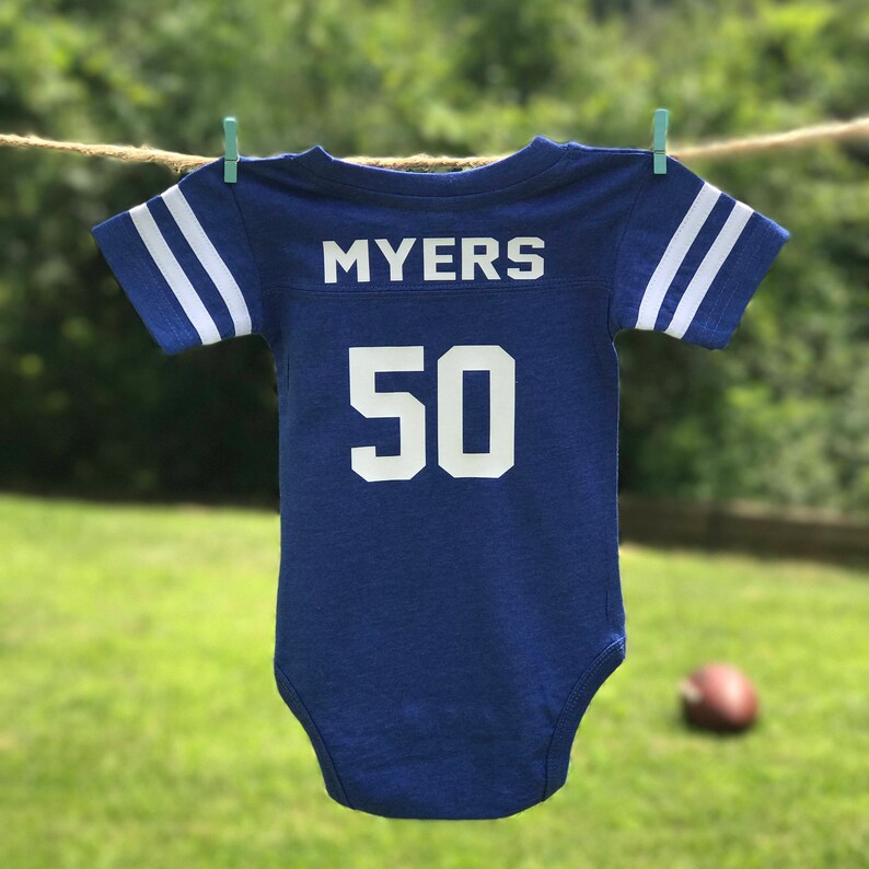 Onesie Baby Jersey Bodysuit Personalized Onesie Football Etsy