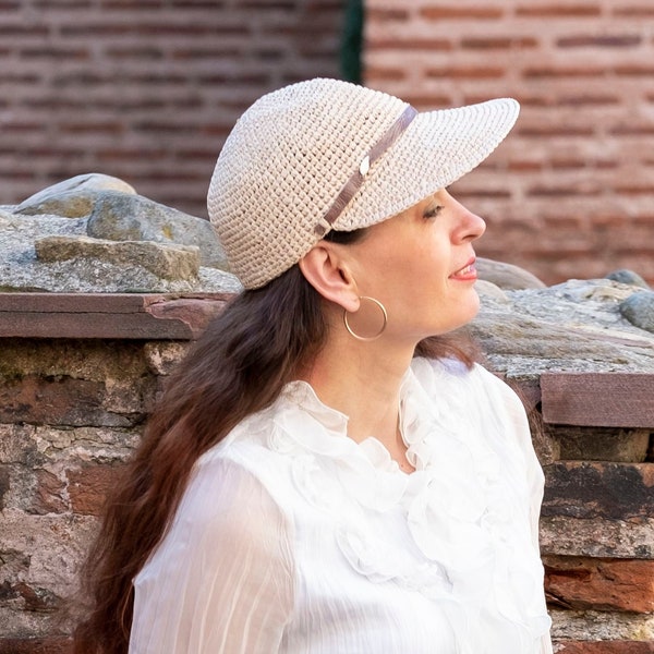 Womens straw, straw baseball hat, Cap hat women, Top hat , Raffia hat, straw baseball cap