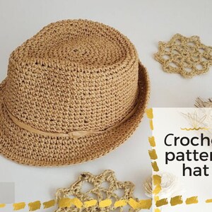 Fedora hat pattern, Crohet hat pattern, Fedora hat pattern pdf, Fedora hat pattern crochet fedora crochet pattern