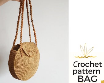 Round bag pattern, Bag pdf, Rag pattern pdf, Crochet pattern bag, Bag women pattern, Bag crochet pattern, Bag pattern pdf, Straw bag