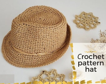 Fedora hat pattern, Crohet hat pattern, Fedora hat pattern pdf, Fedora hat pattern crochet fedora crochet pattern